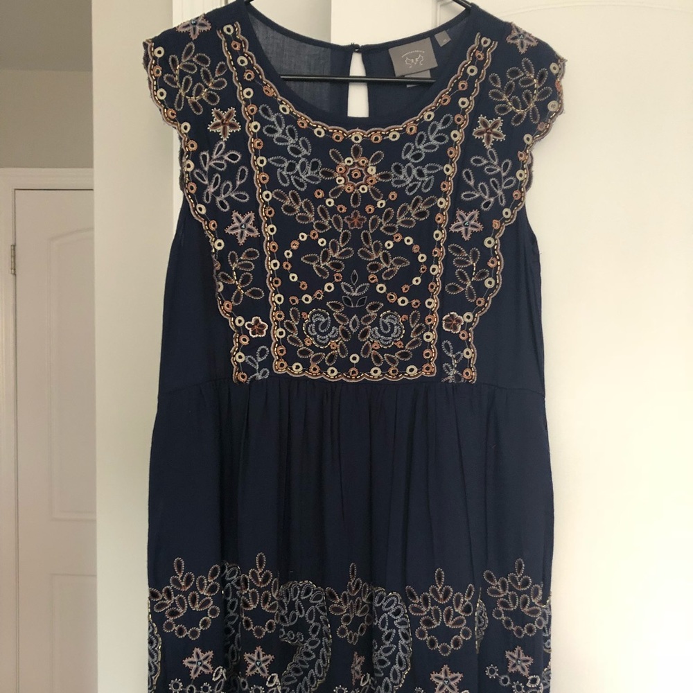Anthropologie beaded and embroidered dress